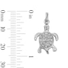 Thumbnail Image 4 of Crystal and Textured Turtle Dangle Charm in Sterling Silver