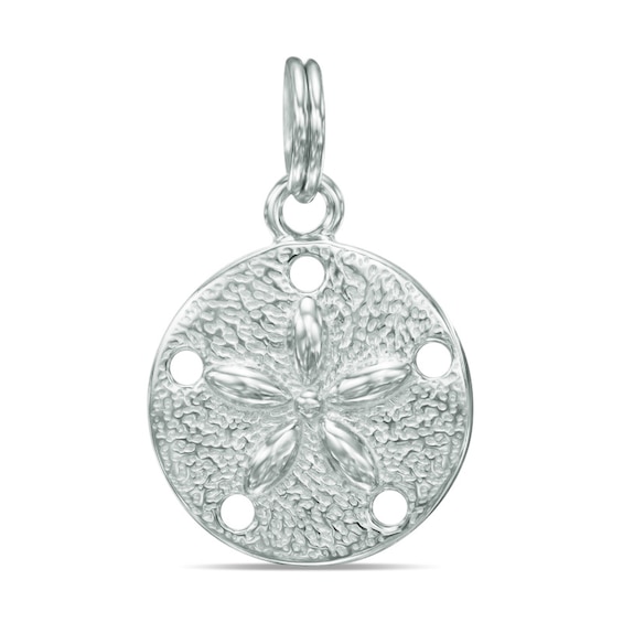 Textured Sand Dollar Dangle Charm in Sterling Silver