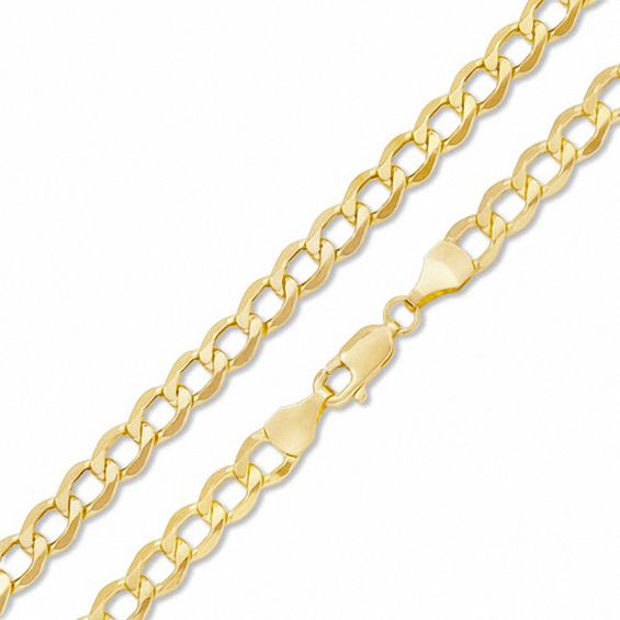 5.1mm Hollow Curb Chain Necklace in 10K Gold - 24"
