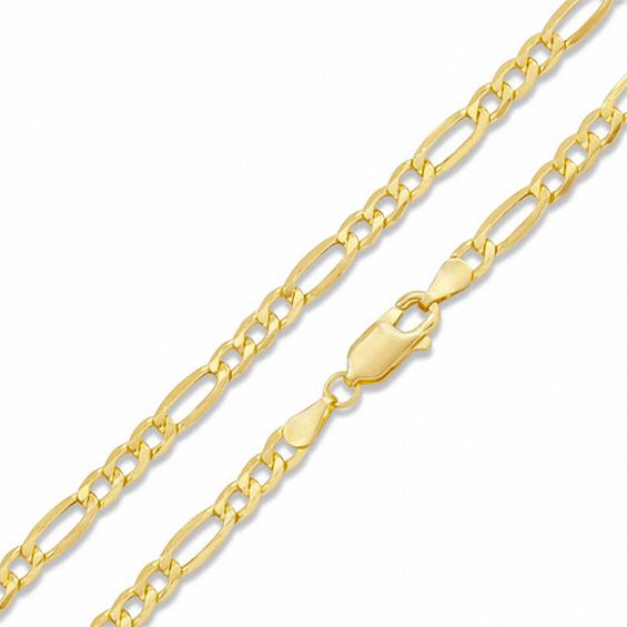3.9mm Hollow Figaro Chain Necklace in 10K Gold - 24"