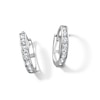 Thumbnail Image 1 of Cubic Zirconia Huggie Hoop Earrings in 10K White Gold