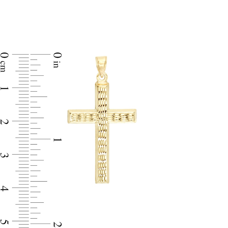 Main Image 2 of Diamond-Cut Cross Charm in 10K Solid Gold