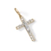 Thumbnail Image 3 of Cubic Zirconia Crucifix Necklace Charm in 10K Two-Tone Gold