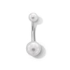 Thumbnail Image 1 of Solid Stainless Steel Faux Pearl Belly Button Ring - 14G 3/8&quot;