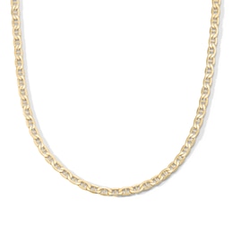 Made in Italy 080 Gauge Mariner Chain Necklace in 14K Hollow Gold- 22&quot;