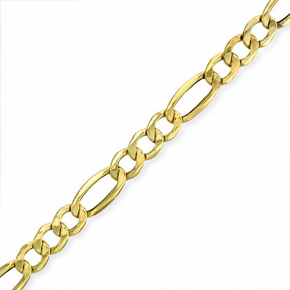 150 Gauge Figaro Chain Bracelet in 10K Gold - 9"
