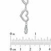 Thumbnail Image 3 of Cubic Zirconia and Polished Hearts Link Bracelet in Sterling Silver - 7.75&quot;