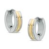 Thumbnail Image 1 of Huggie Earrings in Two-Tone Stainless Steel