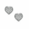 Thumbnail Image 1 of 1/10 CT. T.W. Diamond Heart Stud Earrings in Sterling Silver