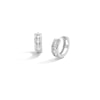 Thumbnail Image 1 of Princess-Cut Cubic Zirconia Huggie Hoop Earrings in Solid Sterling Silver