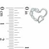 Thumbnail Image 1 of Cubic Zirconia Double Heart Stud Earrings in Sterling Silver
