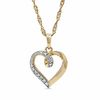 Thumbnail Image 1 of Diamond Accent Curly Heart Pendant in Sterling Silver and 18K Gold Plate