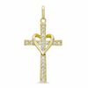 10k gold cubic zirconia cross pendant necklace