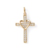 Thumbnail Image 0 of Cubic Zirconia Heart Cross Charm in 10K Solid Gold