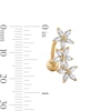 Thumbnail Image 2 of 10K Semi-Solid Gold CZ Triple Flower Belly Button Ring - 14G 3/8&quot;