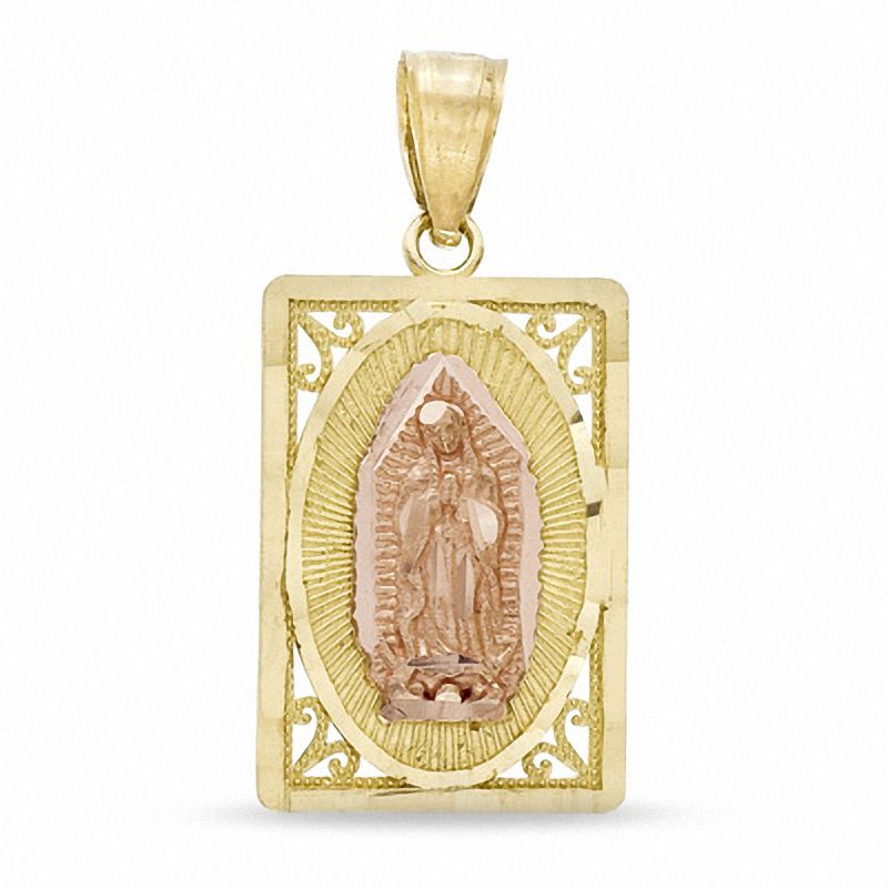 Our Lady of Guadalupe Charm in 10K Two-Tone Gold