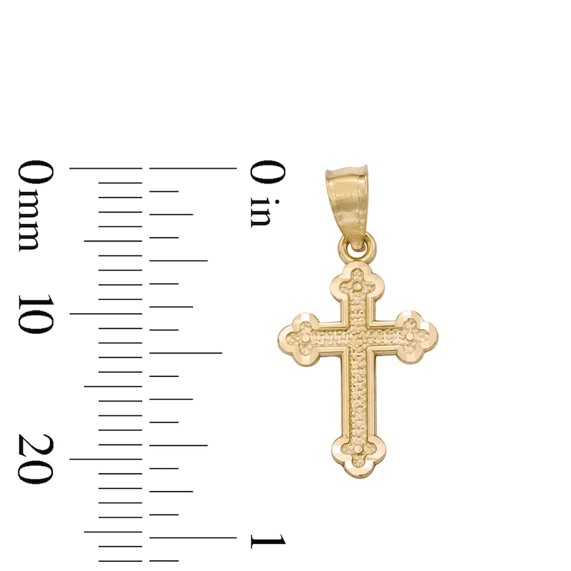 Main Image 4 of Budded Cross Necklace Charm in 10K Solid Gold