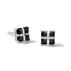 Thumbnail Image 0 of 5mm Black and White Cubic Zirconia "X" Square Stud Earrings in Sterling Silver