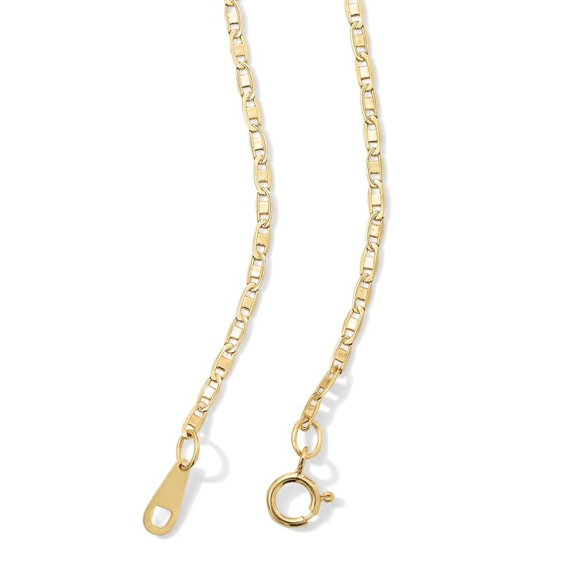 Main Image 2 of Child's 040 Gauge Valentino Chain Necklace in 10K Hollow Gold - 13&quot;