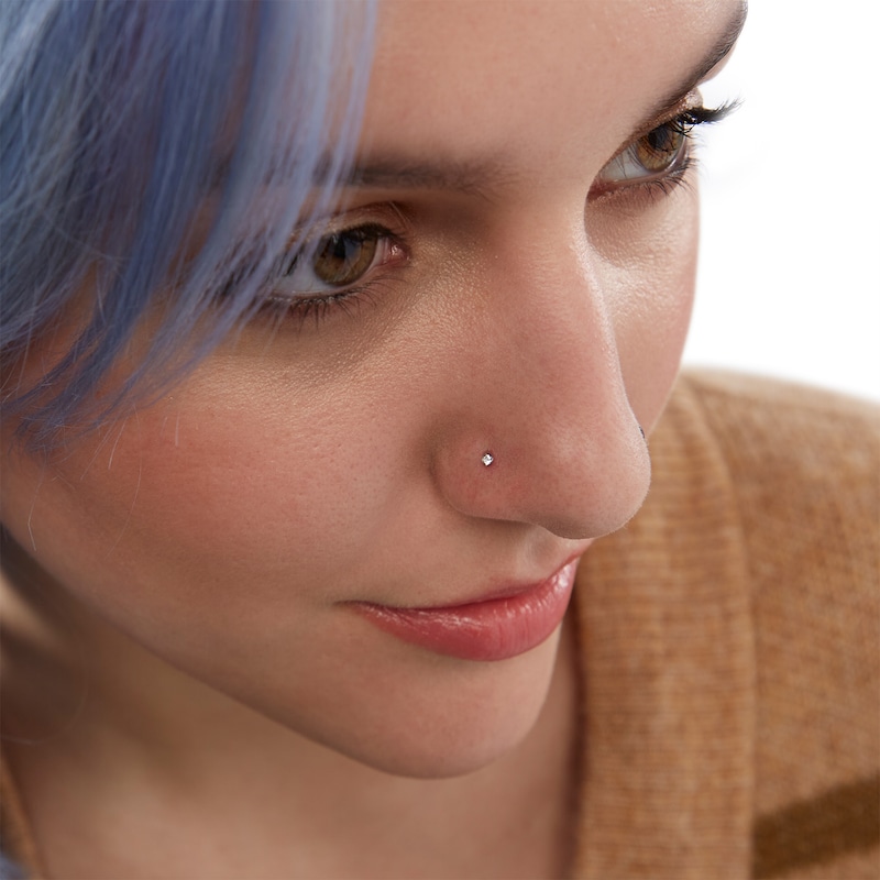 Main Image 2 of Solid Stainless Steel Nose Stud and Ring Set - 20G