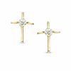 Thumbnail Image 1 of Child's Cubic Zirconia Cross Stud Earrings in 10K Gold