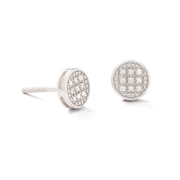 Diamond Accent Circle Stud Earrings in Sterling Silver