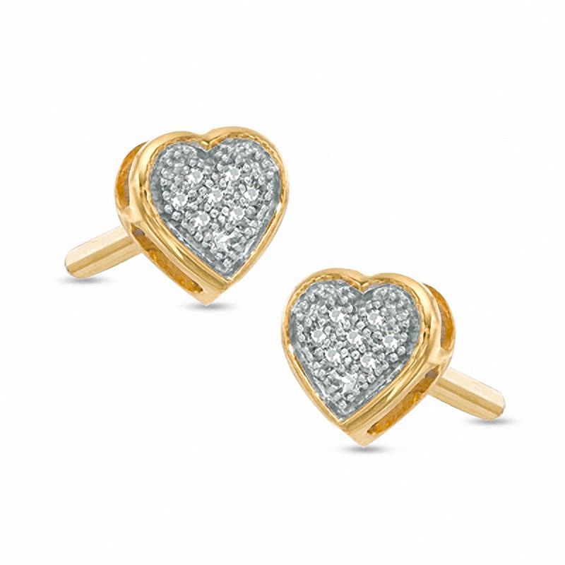 14k gold deals heart stud earrings