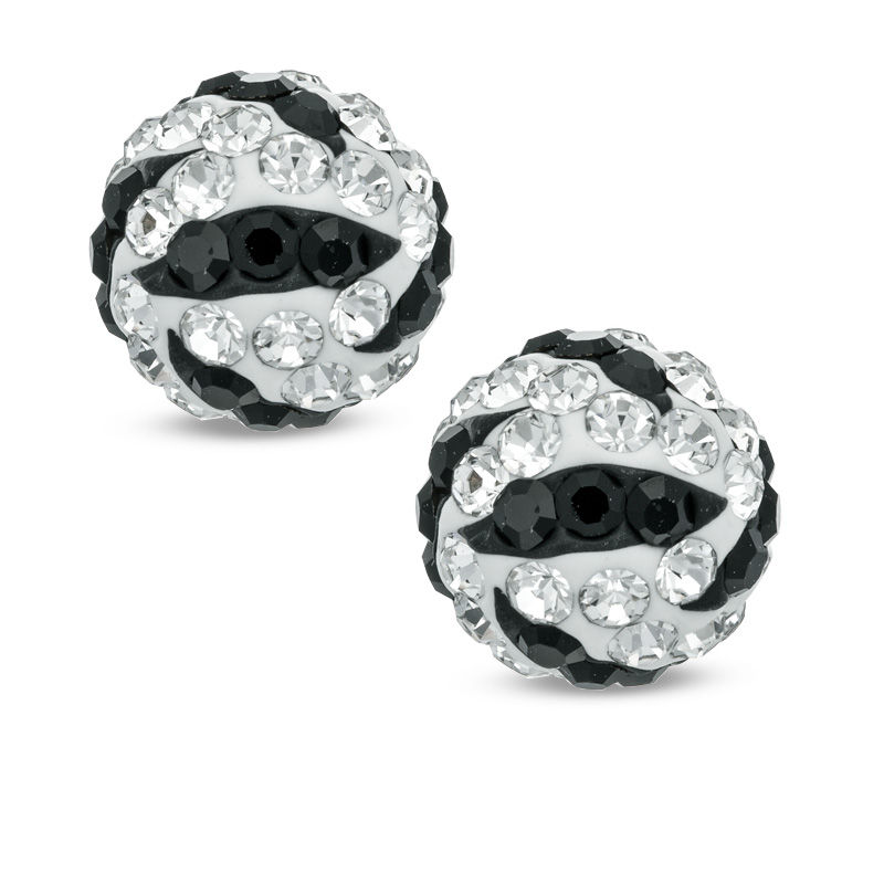 14K Solid Gold 2024 Diamond High Quality Zebra Studs