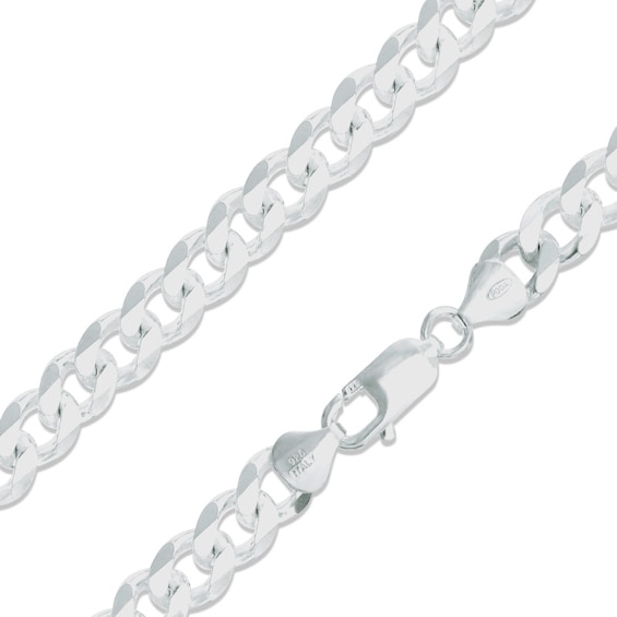 Made in Italy Gauge Curb Chain Necklace in Solid Sterling Silver