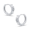 Thumbnail Image 0 of Cubic Zirconia Three Stone Huggie Hoop Earrings in Sterling Silver