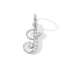 Thumbnail Image 1 of Cubic Zirconia Cursive &quot;J&quot; Charm in Sterling Silver