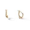 Thumbnail Image 1 of Cubic Zirconia Heart Hoop Earrings in 10K Gold