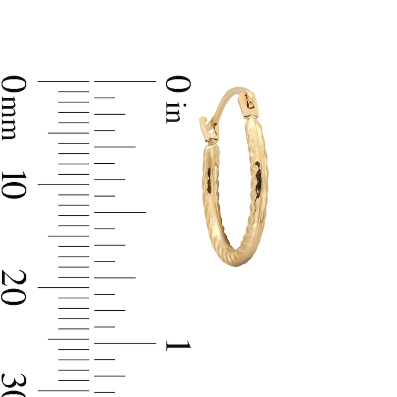 Main Image 3 of 10K Hollow Gold Twist Hoops