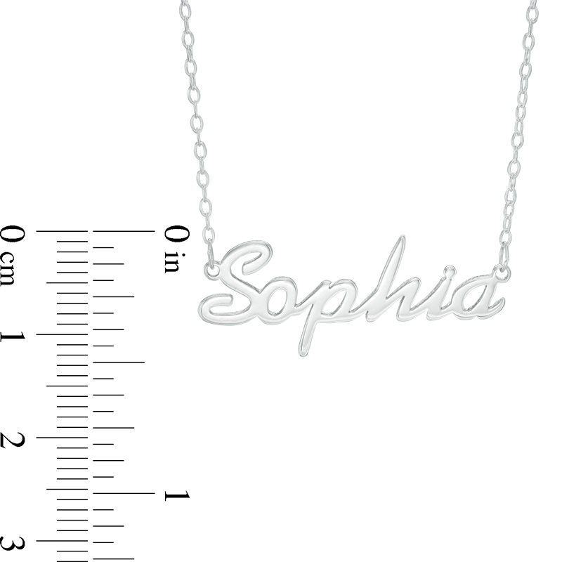 sterling silver name necklace with diamonds