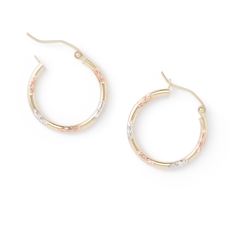 Main Image 2 of 20mm Hoop Earrings in 10K Tri-Tone Gold