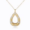 Thumbnail Image 0 of Diamond Accent Open Teardrop-Shaped Pendant in Brass and 18K Gold Plate