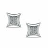 Thumbnail Image 1 of Diamond Accent Curved Square Stud Earrings in Sterling Silver