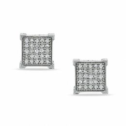 1/8 CT. T.W. Diamond Square Stud Earrings in Sterling Silver