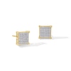 Thumbnail Image 1 of 1/5 CT. T.W. Diamond Square Stud Earrings in Sterling Silver and 14K Gold Plate