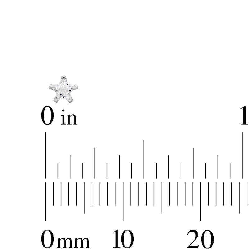 Main Image 7 of Semi-Solid Sterling Silver CZ Nose Stud Set - 22G