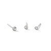 Thumbnail Image 1 of Semi-Solid Sterling Silver Crystal Graduating Nose Stud Set - 22G