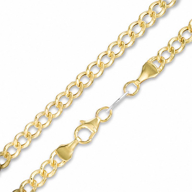 14k gold over silver solid curb chain necklace