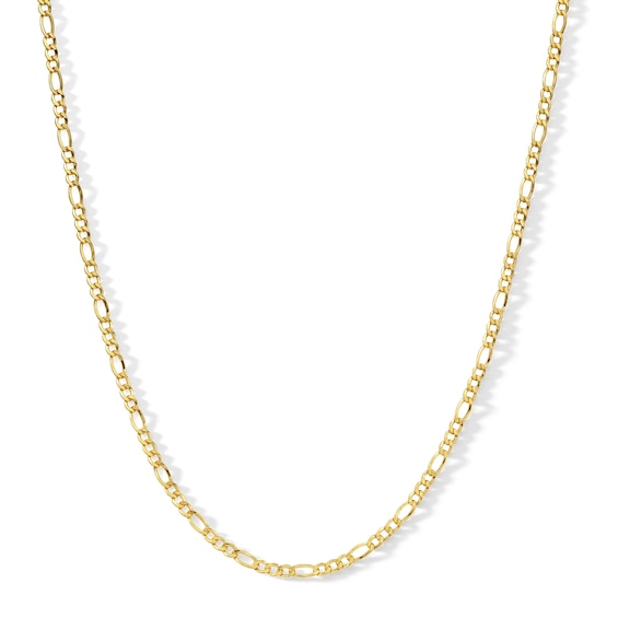 2.15mm Figaro Chain Necklace 14K Hollow Gold Bonded Sterling Silver - 20"