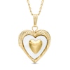 Thumbnail Image 0 of Child's Mother-of-Pearl Heart Locket Pendant in 14K Gold Fill - 15"