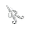 Thumbnail Image 3 of Cubic Zirconia Calligraphy Initial &quot;R&quot; Bracelet Charm in Sterling Silver