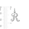 Thumbnail Image 4 of Cubic Zirconia Calligraphy Initial &quot;R&quot; Bracelet Charm in Sterling Silver