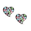 Thumbnail Image 0 of Multi-Color Crystal Heart Stud Earrings in Sterling Silver