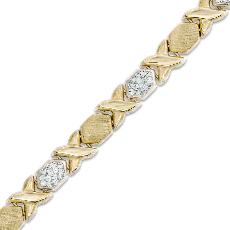 Crystal Stampato Bracelet in 10K Gold Bonded Sterling Silver