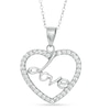 Thumbnail Image 0 of Cubic Zirconia Heart with "Love" Pendant in Sterling Silver