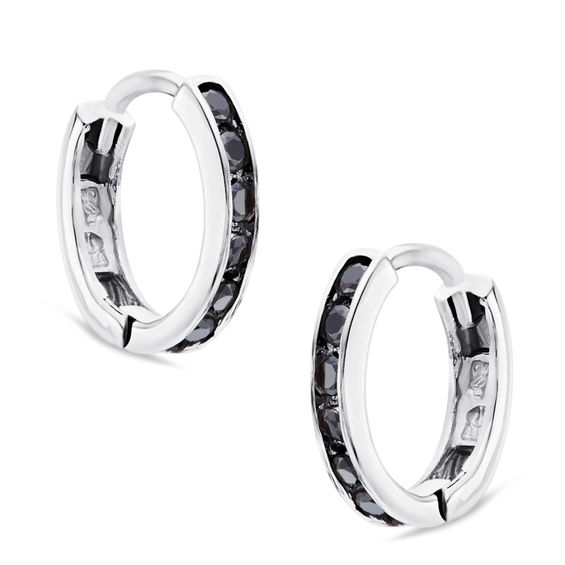 Shop Nina Gilin Black Rhodium-Plated & Diamond Beaded Hoop Earrings | Saks  Fifth Avenue